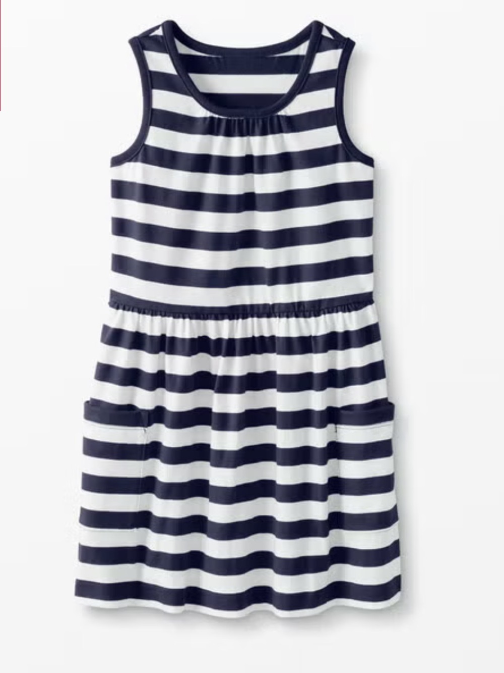 Hanna Andersson So Breezy Navy and White Striped Sleeveless Dress